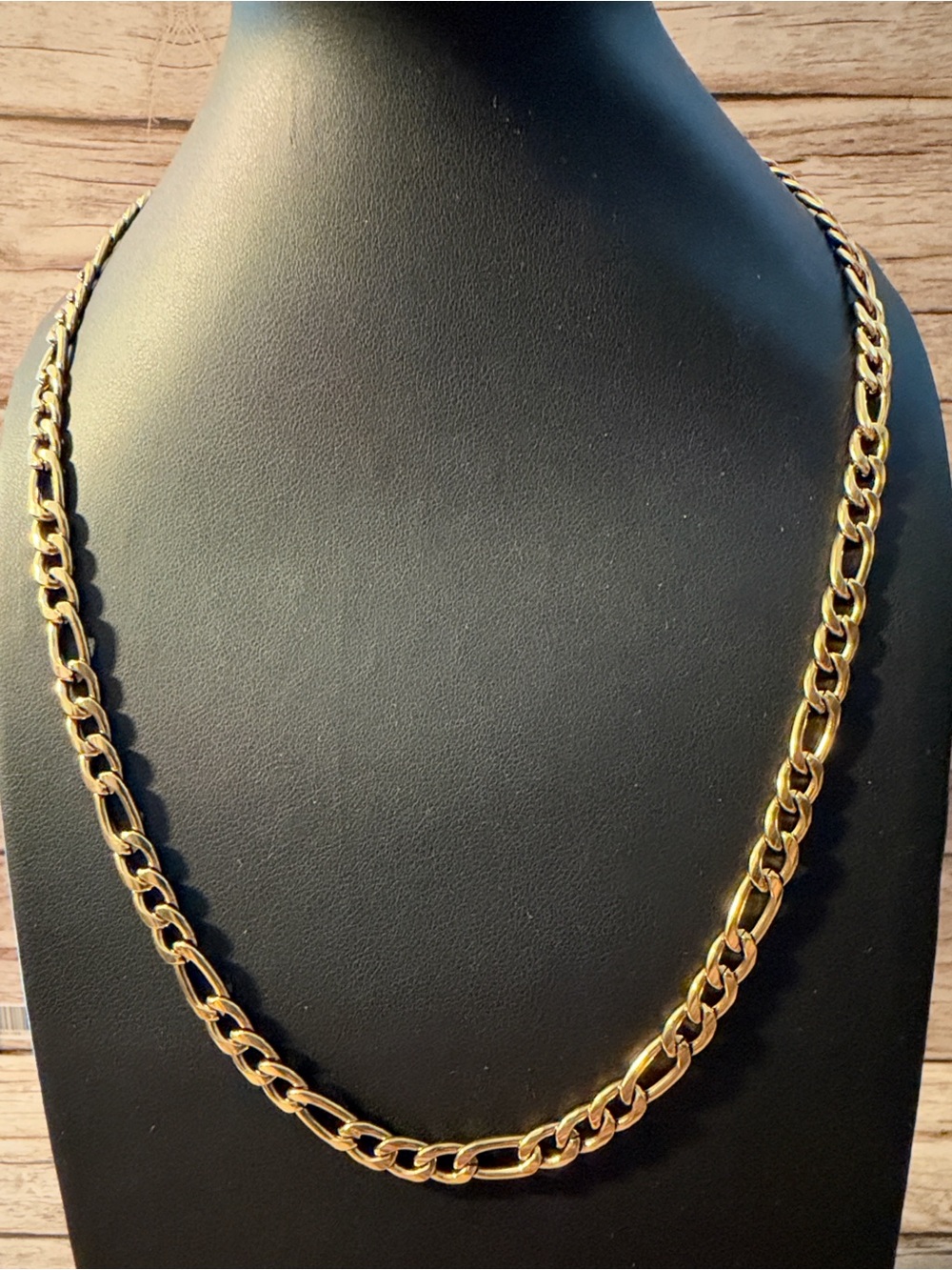 Gold Plated Fígaro Chain Classic Gold-Link Necklace Gold Tone Unisex